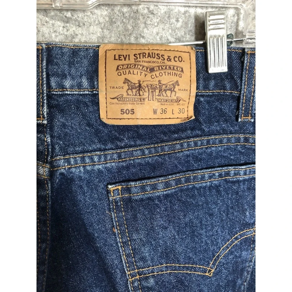 Vintage Levis 505 Jeans Men 34X30 Blue Regular 1993 USA Orange Tab Tag‎ 36x30